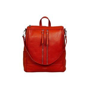 Alya Backpack, Leather  (Dark Orange)🧐